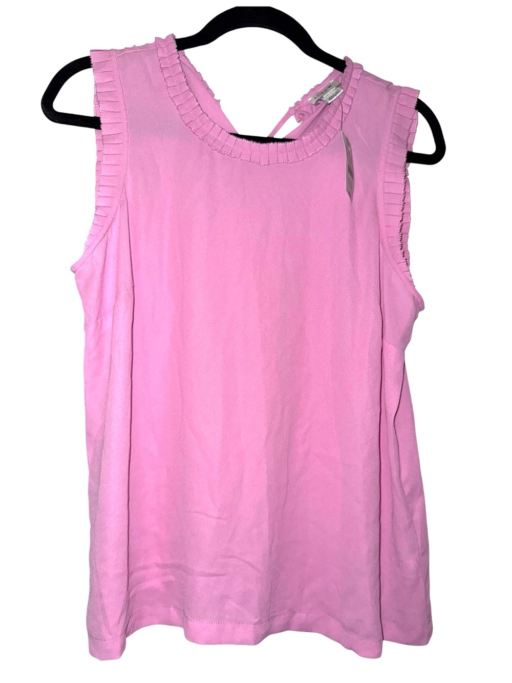 J. Crew NWT Bubblegum Pink Ruffle-Trim Sleeveless Tank Barbie lightweight